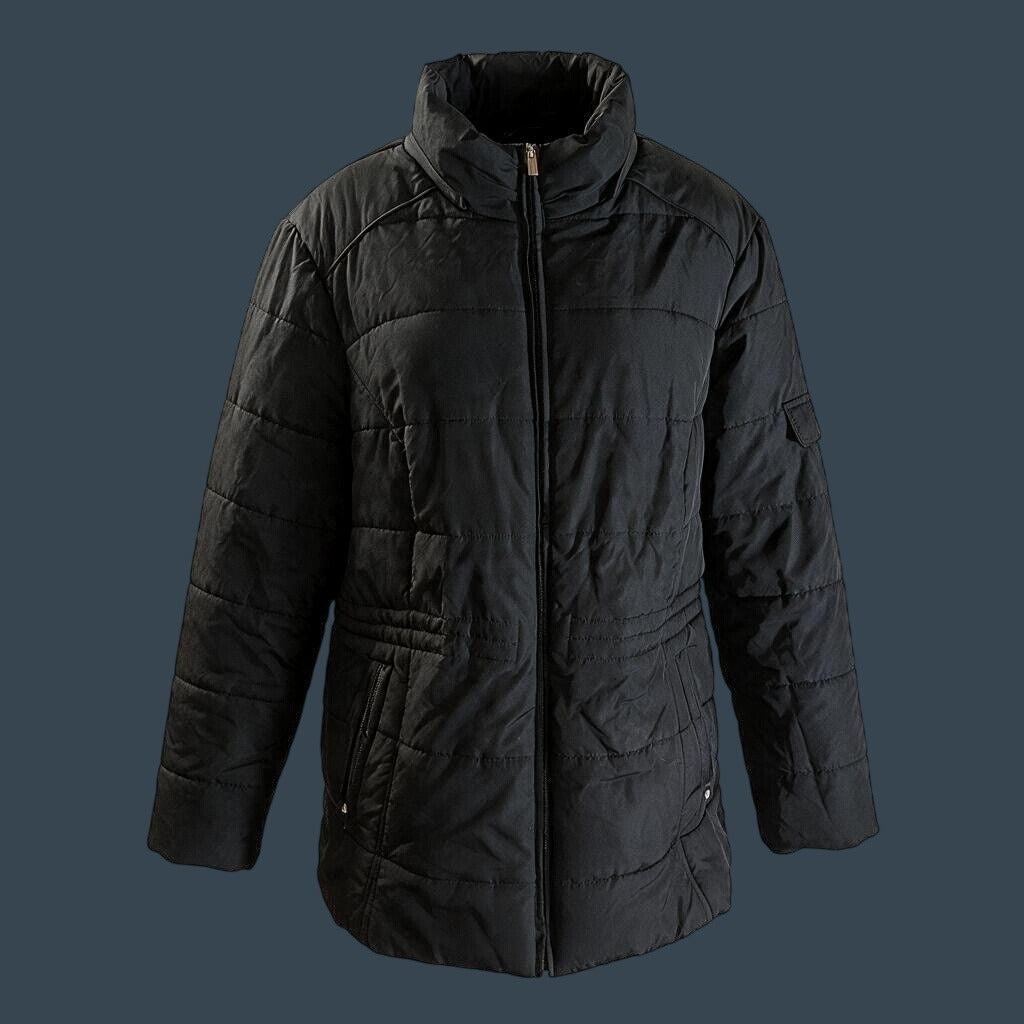 Faded Glory Black Puffer Coat Womens 3X Plus Size Quilted Winter Jacket