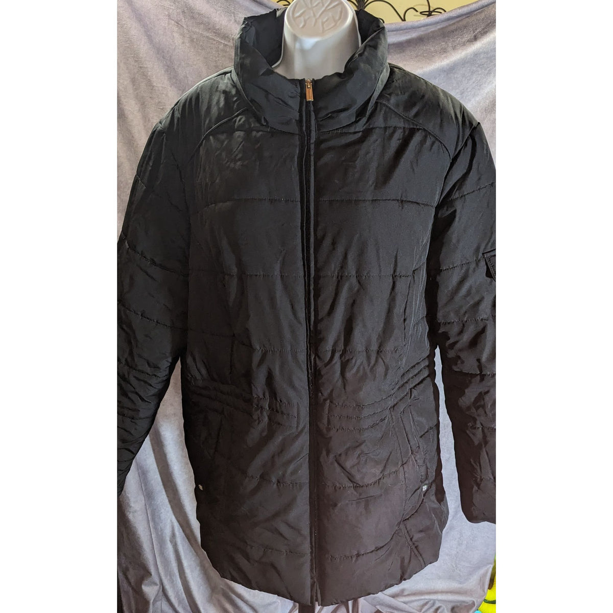 Faded Glory Black Puffer Coat Womens 3X Plus Size Quilted Winter Jacket