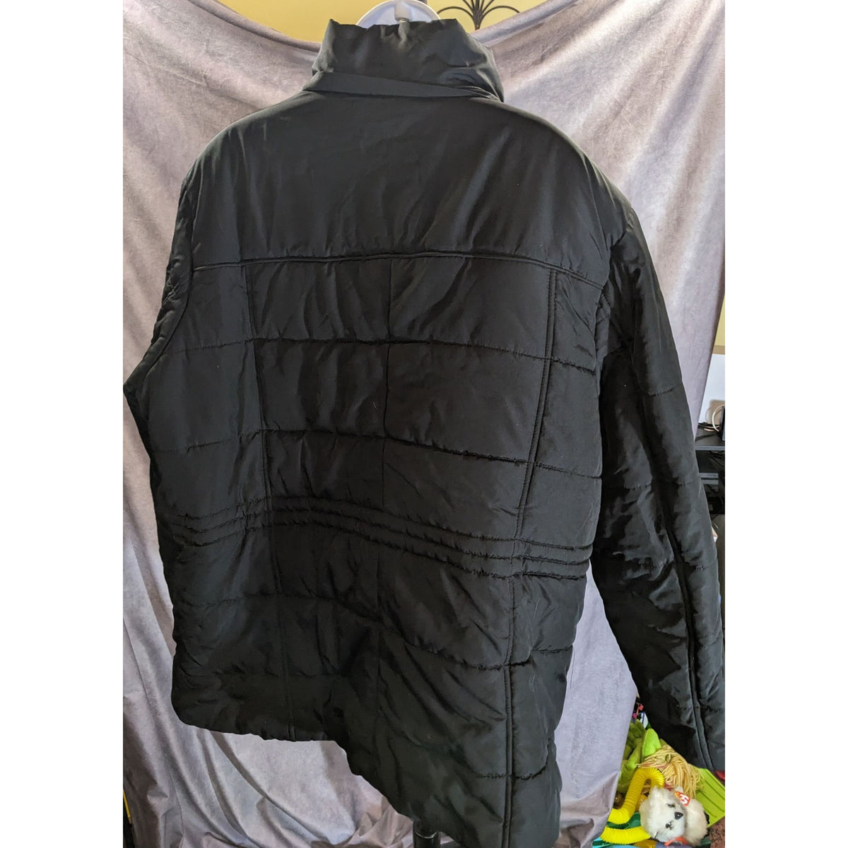 Faded Glory Black Puffer Coat Womens 3X Plus Size Quilted Winter Jacket