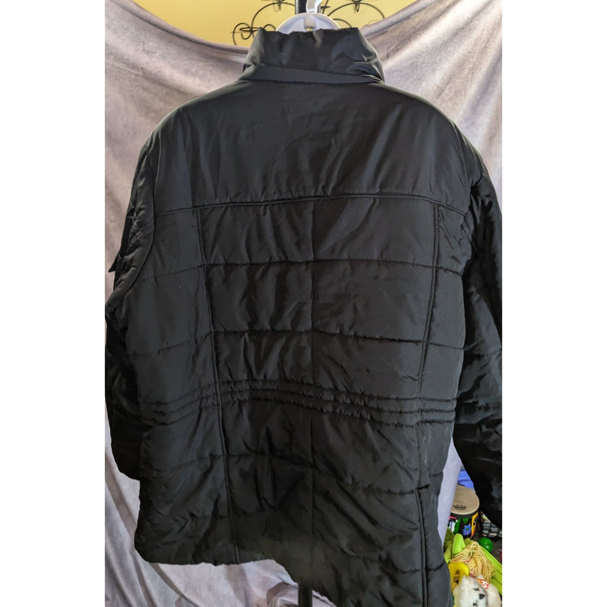 Faded Glory Black Puffer Coat Womens 3X Plus Size Quilted Winter Jacket