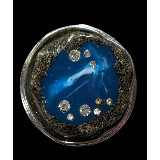 Vintage Chunky Lucite And Faux Stone Constellation Statement Ring