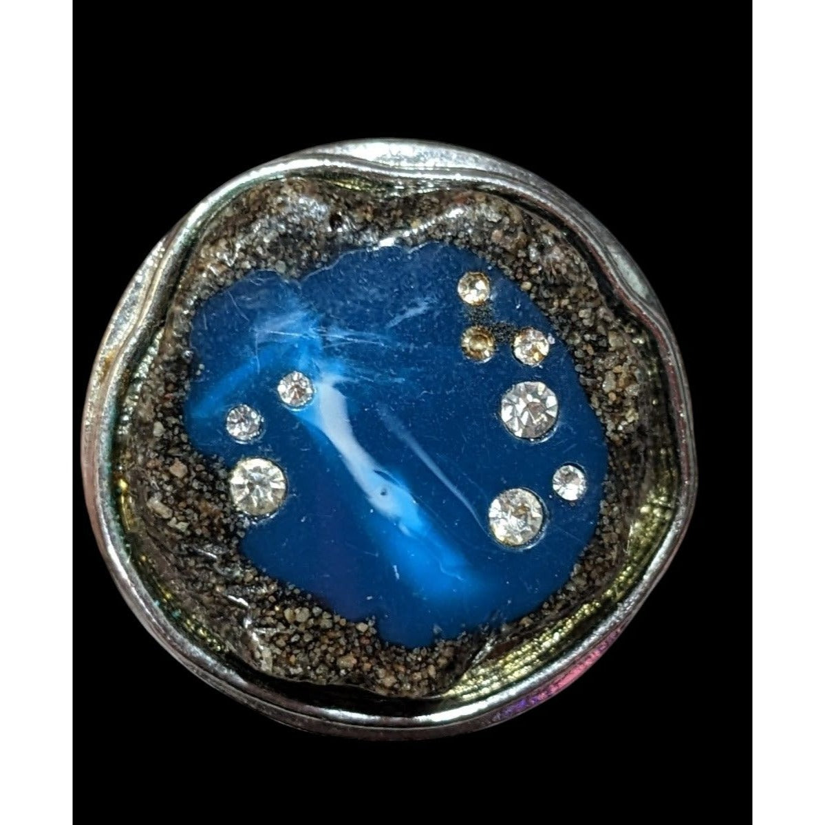 Vintage Chunky Lucite And Faux Stone Constellation Statement Ring