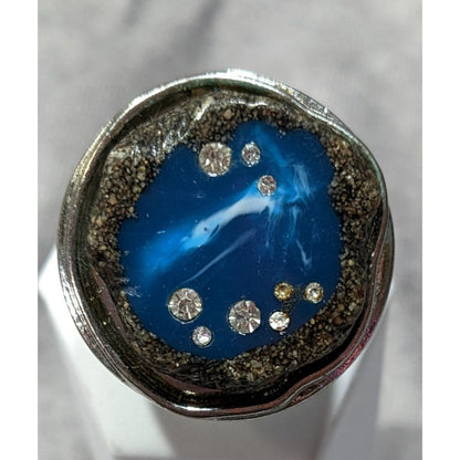 Vintage Chunky Lucite And Faux Stone Constellation Statement Ring