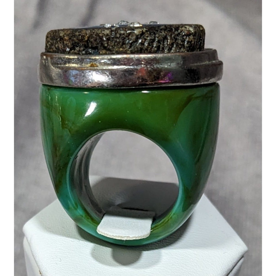 Vintage Chunky Lucite And Faux Stone Constellation Statement Ring