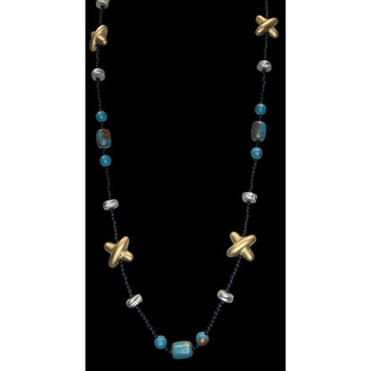 Handcrafted Geometric Abstract Funky Beaded Necklace