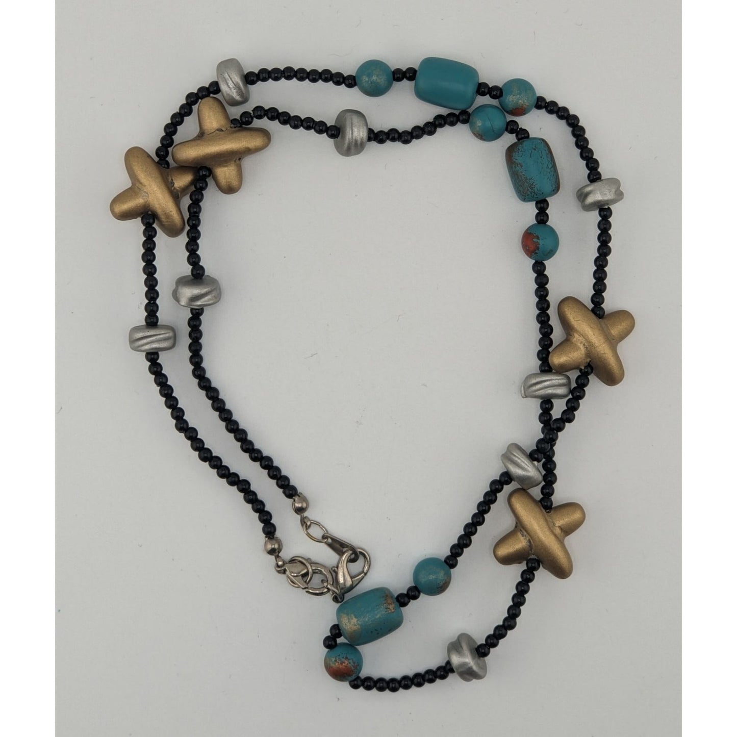 Handcrafted Geometric Abstract Funky Beaded Necklace