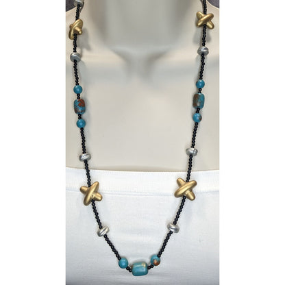 Handcrafted Geometric Abstract Funky Beaded Necklace