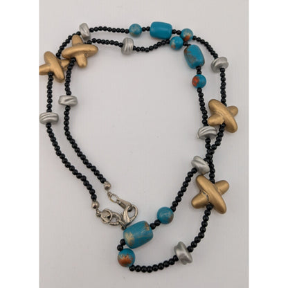 Handcrafted Geometric Abstract Funky Beaded Necklace