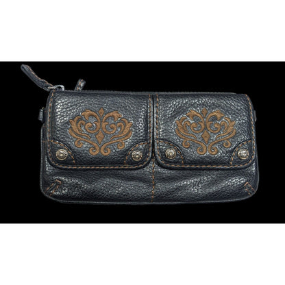 Vintage Brighton Embroidered Leather Wallet