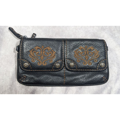 Vintage Brighton Embroidered Leather Wallet