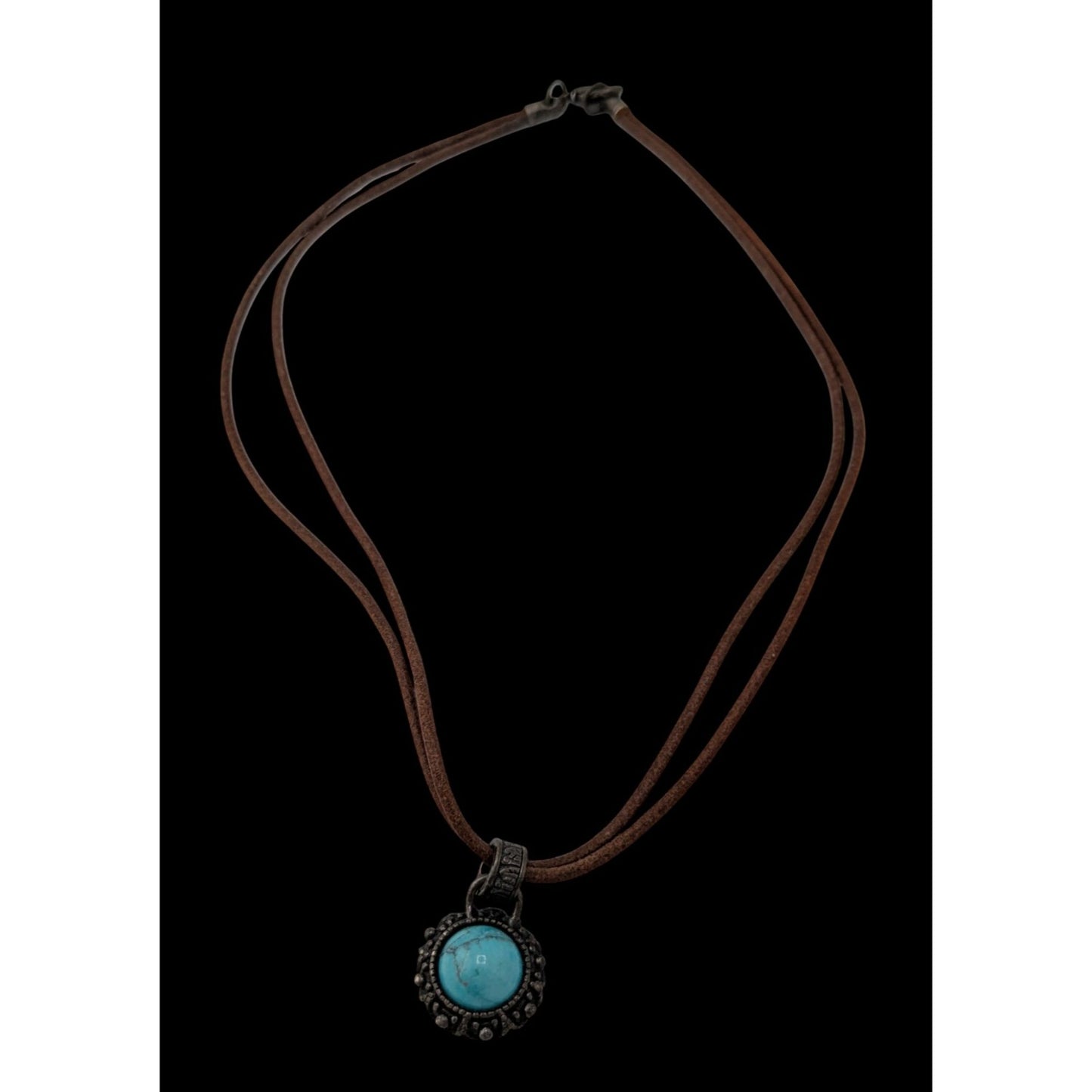Vintage Bohemian Necklace With Turquoise Pendant