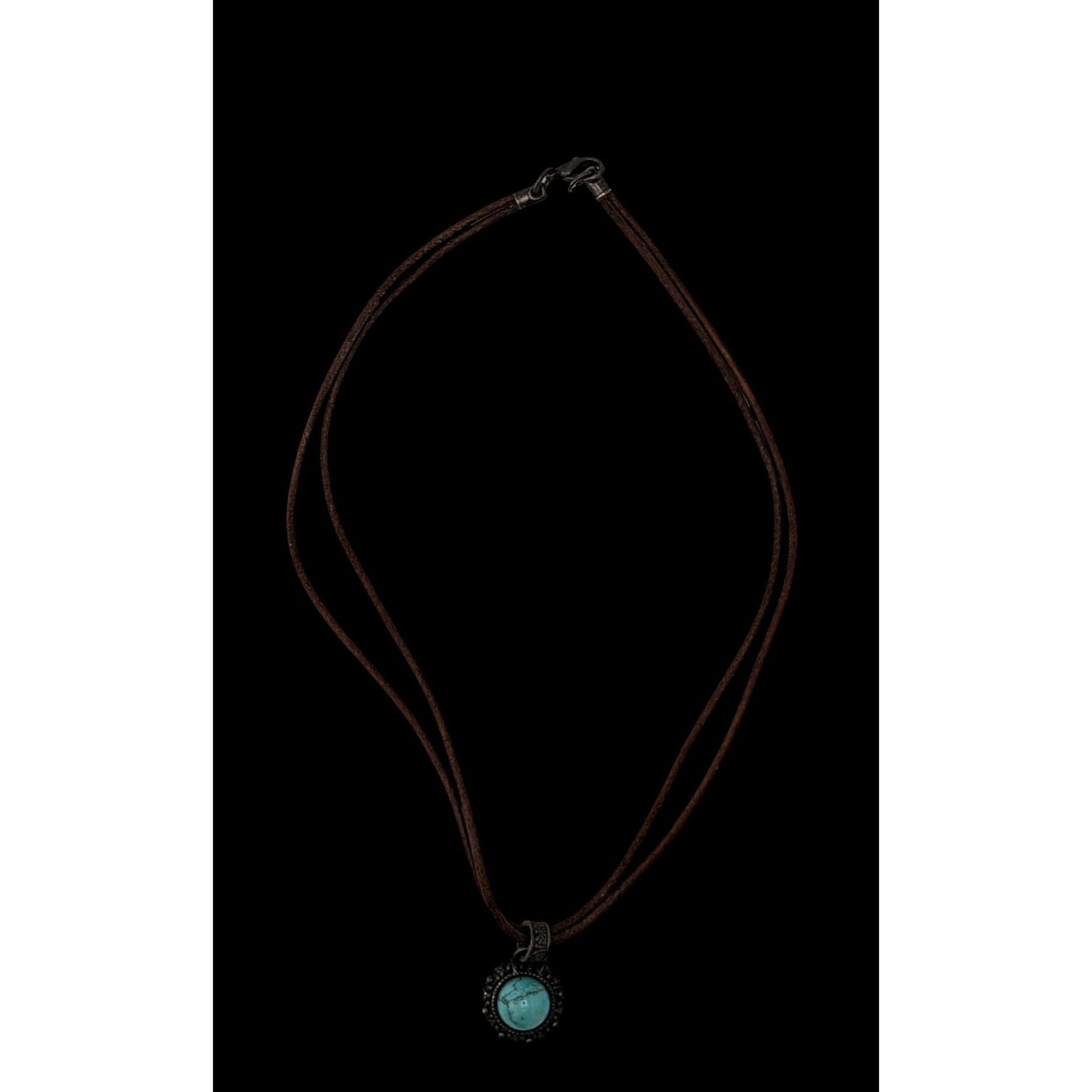 Vintage Bohemian Necklace With Turquoise Pendant