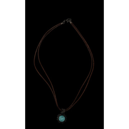 Vintage Bohemian Necklace With Turquoise Pendant
