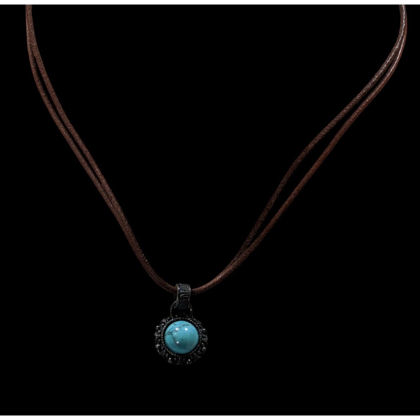 Vintage Bohemian Necklace With Turquoise Pendant