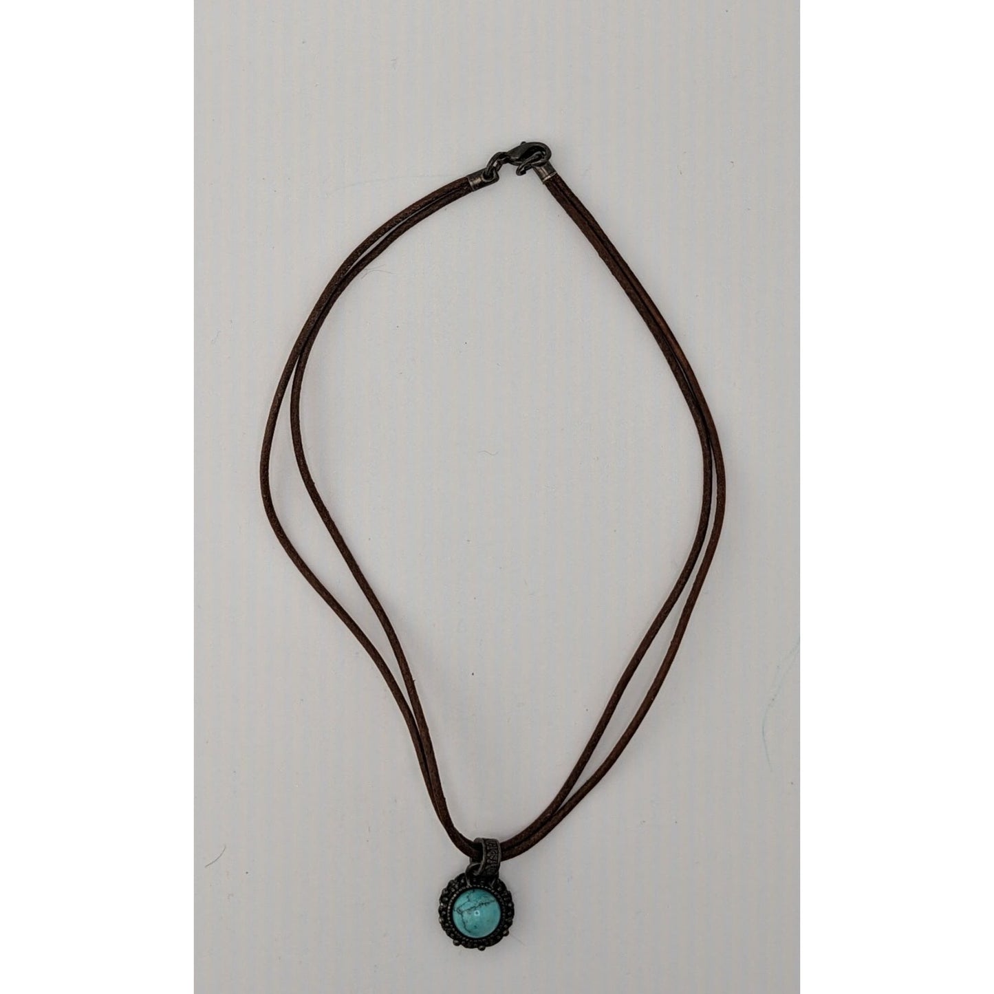 Vintage Bohemian Necklace With Turquoise Pendant