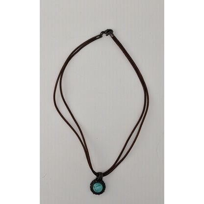 Vintage Bohemian Necklace With Turquoise Pendant