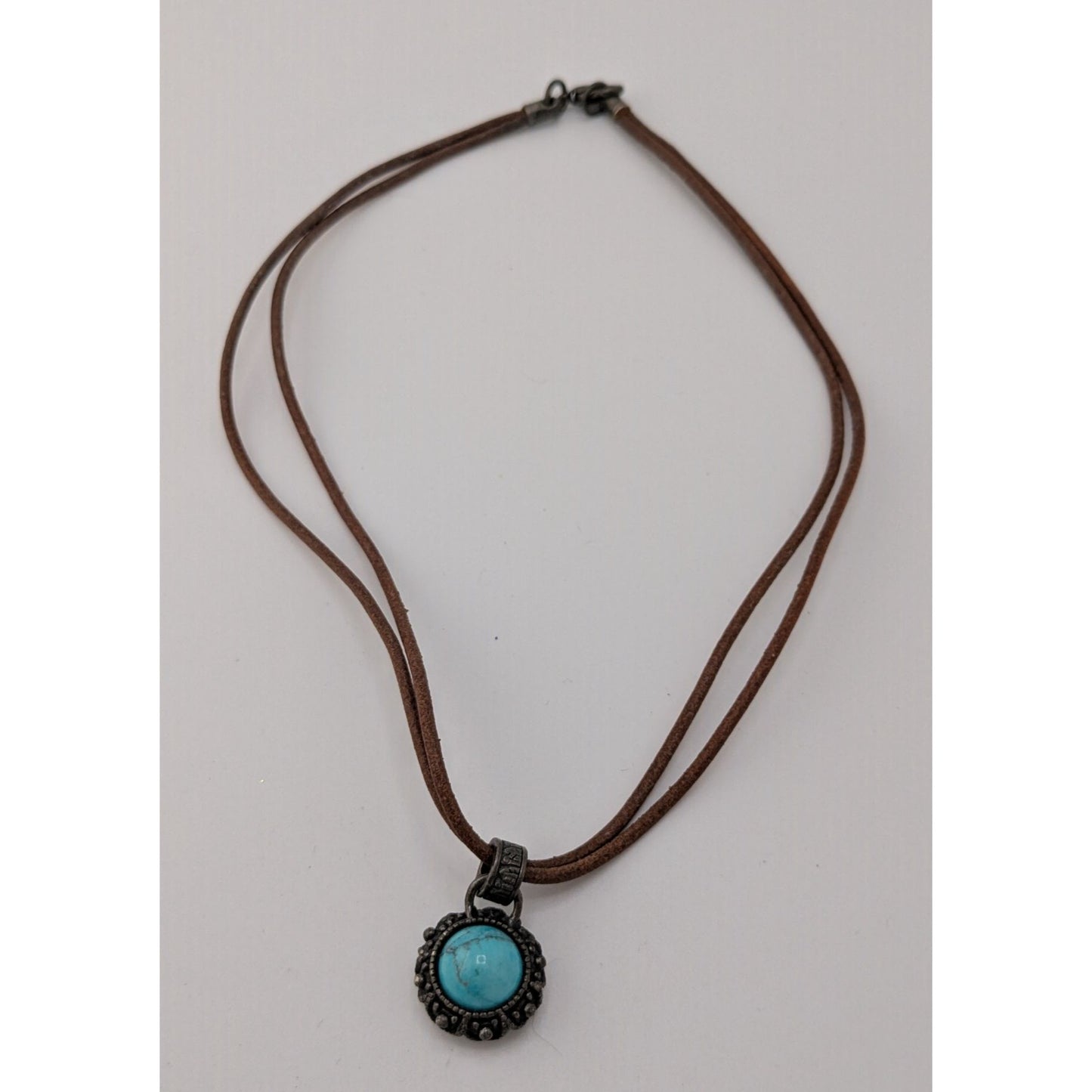 Vintage Bohemian Necklace With Turquoise Pendant