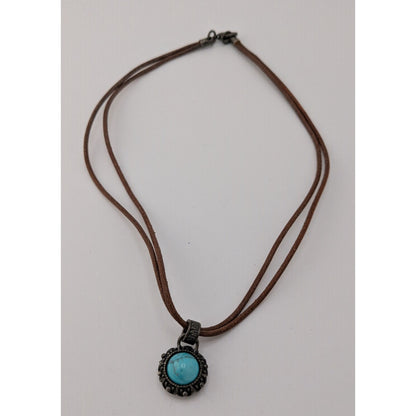 Vintage Bohemian Necklace With Turquoise Pendant