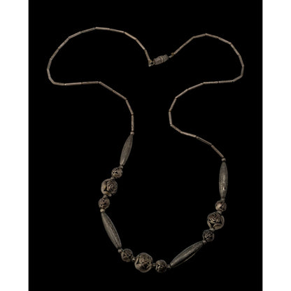 Vintage Sterling Liquid Silver Necklace Rose Beads Romantic Floral