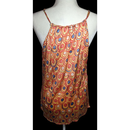 Vintage Designer Rainbow Scalloped Print Top