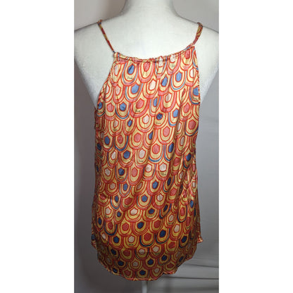 Vintage Designer Rainbow Scalloped Print Top