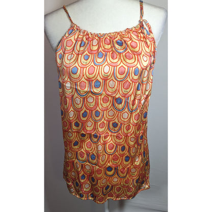 Vintage Designer Rainbow Scalloped Print Top