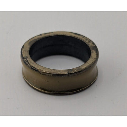 Vintage Retro Mod Olive Green Enamel Wide Band Statement Ring