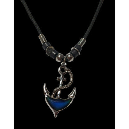 Retro Color Changing Mood Anchor Pendant Necklace