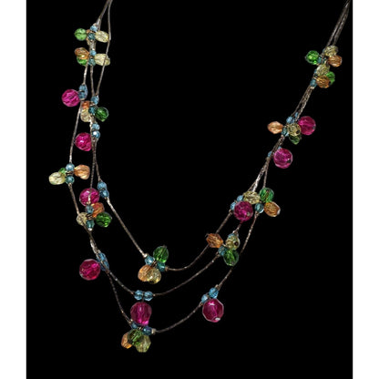 Rainbow Multilayer Gem Necklace