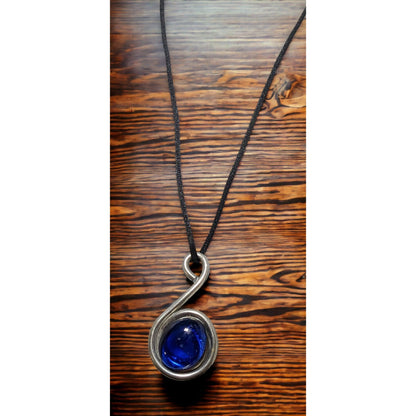 Cobalt Glass Swirl Necklace