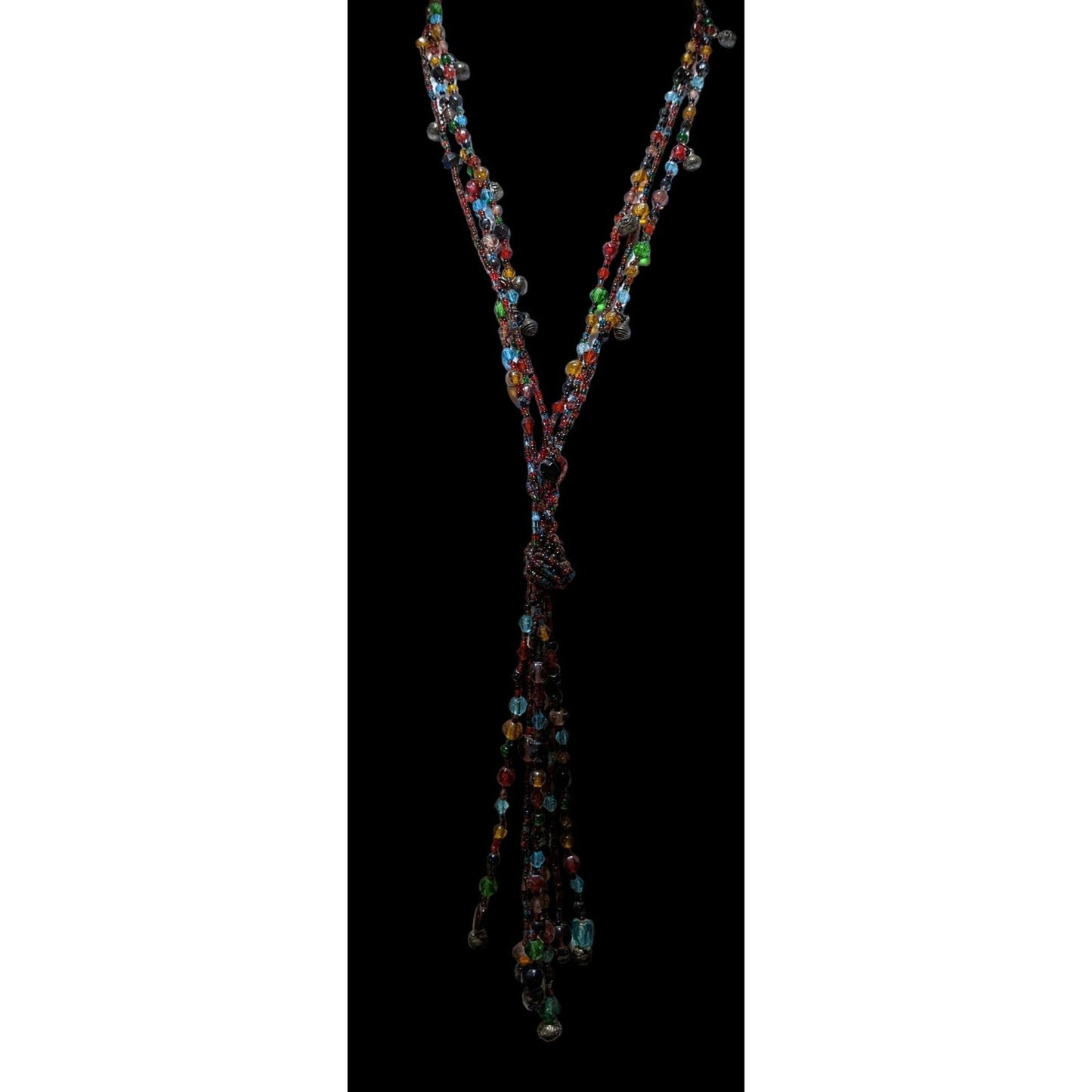 Chico's Bohemian Rainbow Glass Necklace