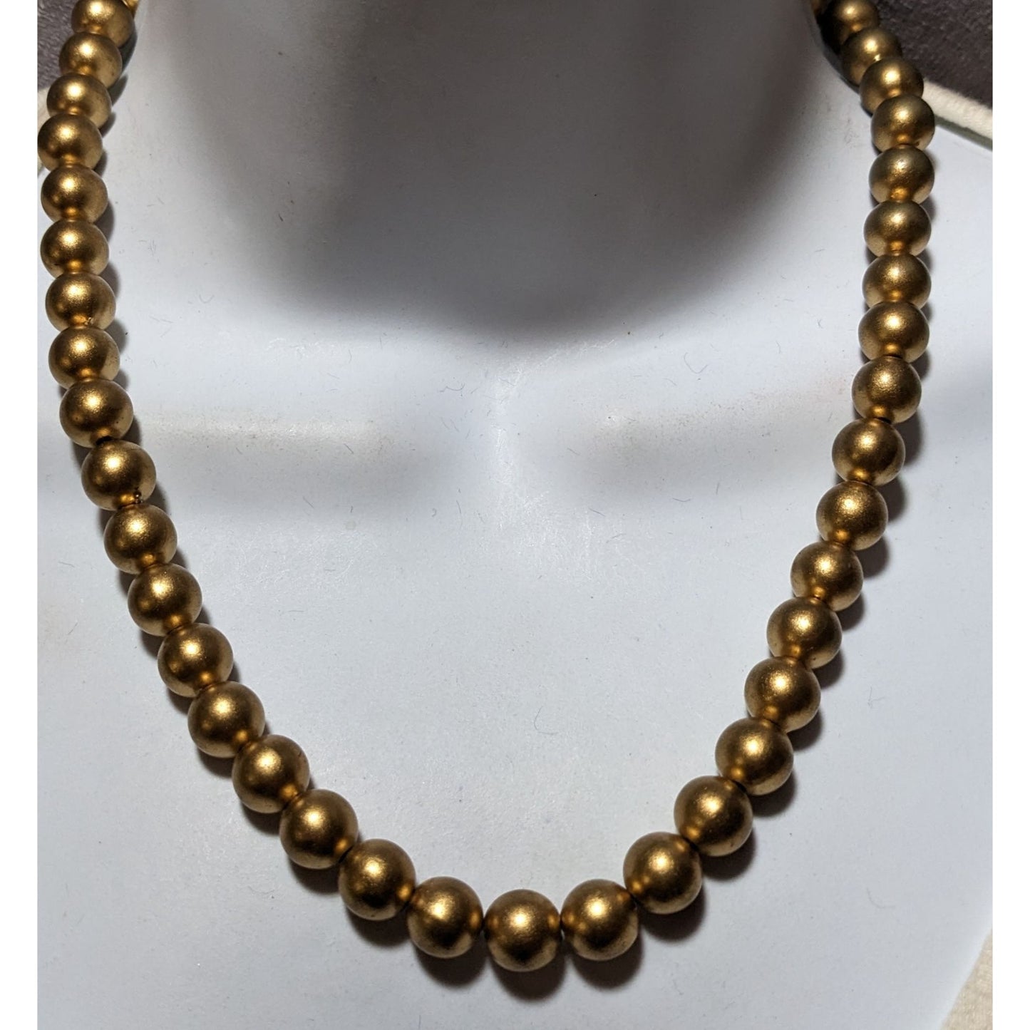 Vintage Gold Beaded Faux Pearl  Necklace