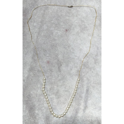 Minimalist Gold Faux Pearl Beaded Necklace