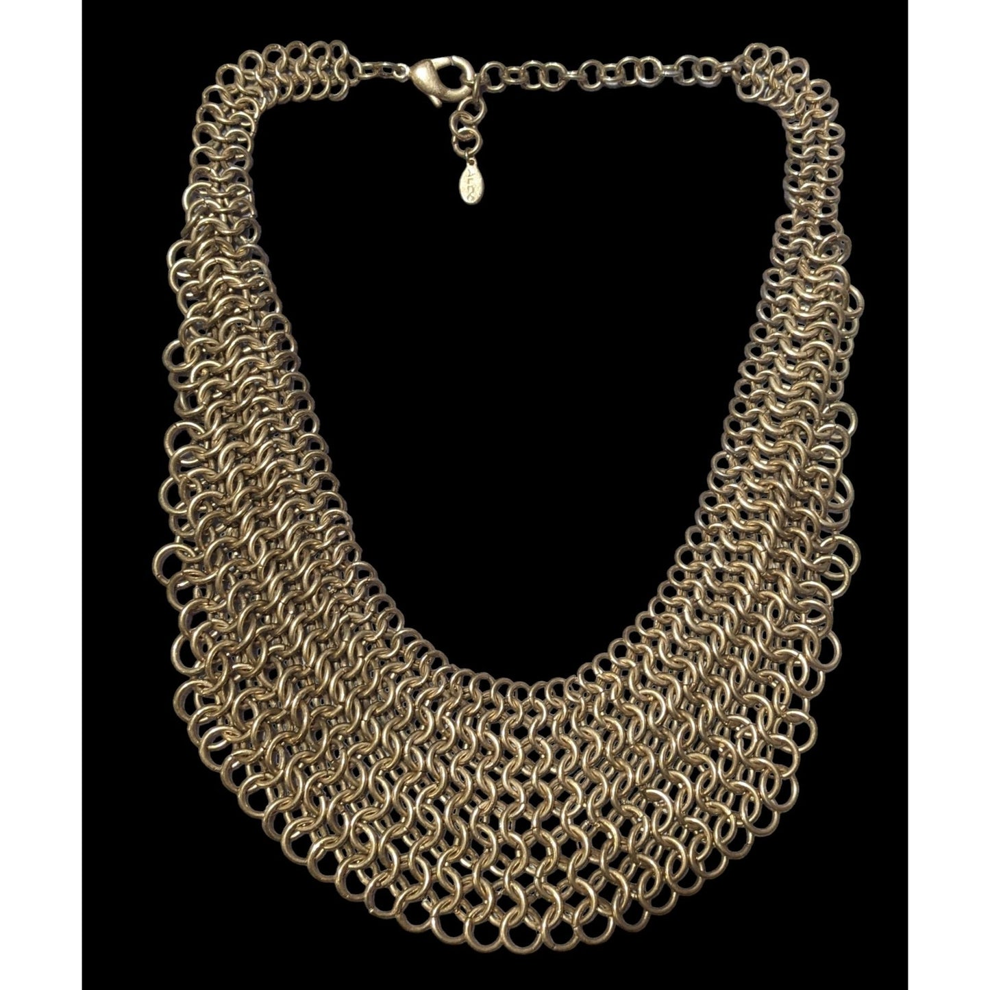 Aldo Gold Chain Maille Glam Bib Necklace