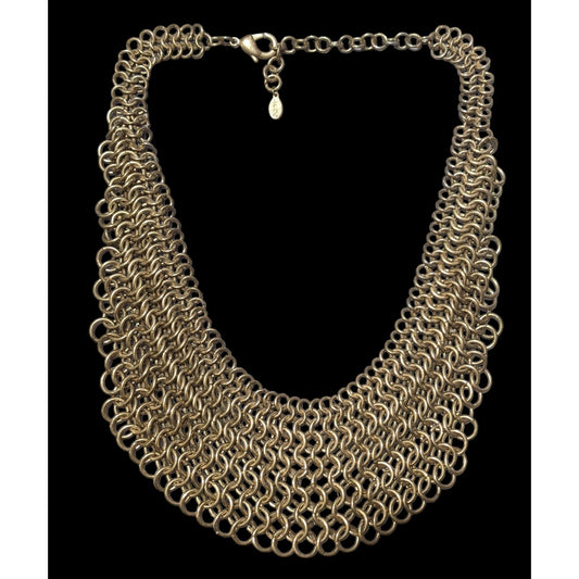 Aldo Gold Chain Maille Glam Bib Necklace