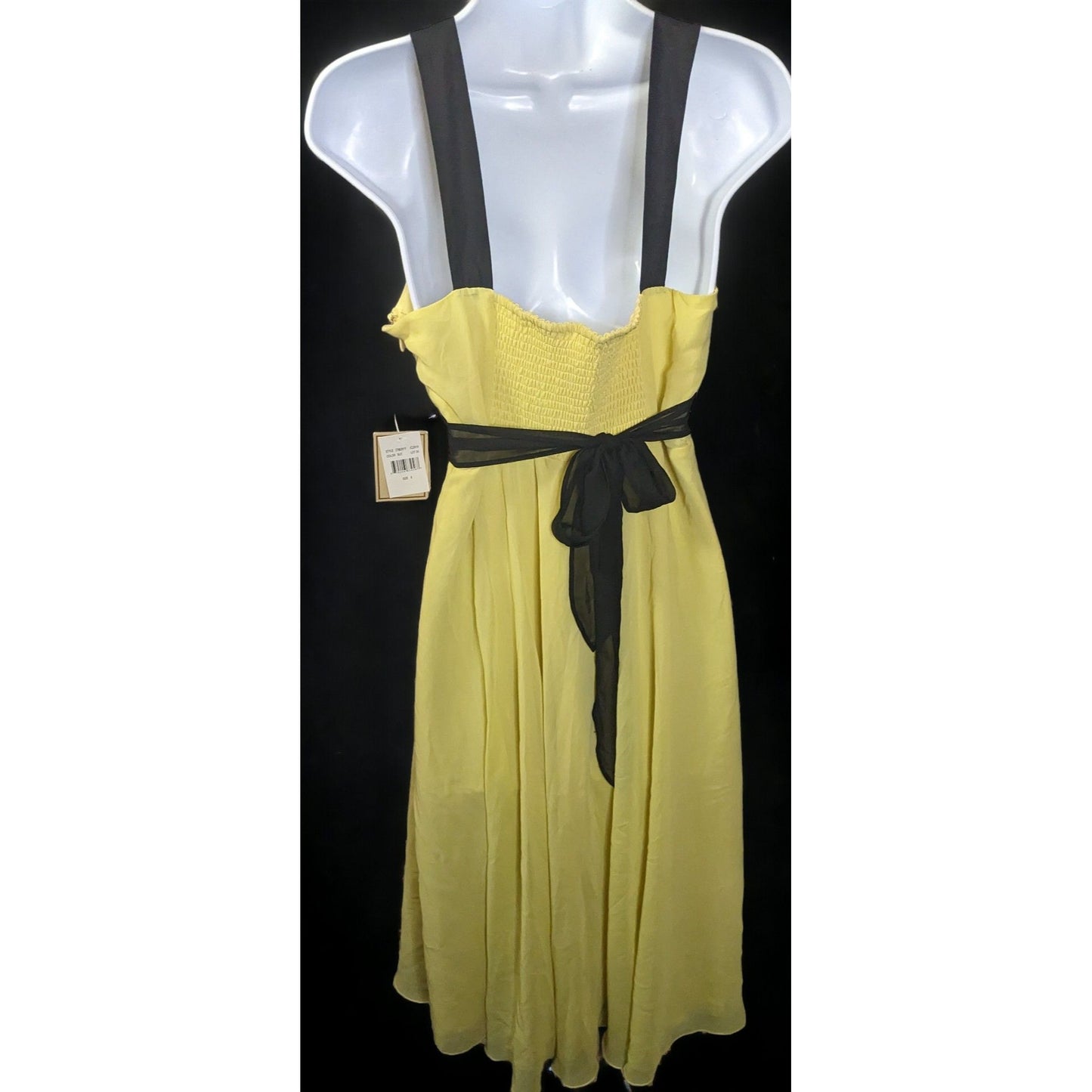 Jonathan Martin Yellow And Black Chiffon Dress