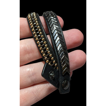 Stella & Dot Black Gilded Path Wrap Bracelet