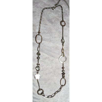 Chico's Silver Abstract Chain Necklace