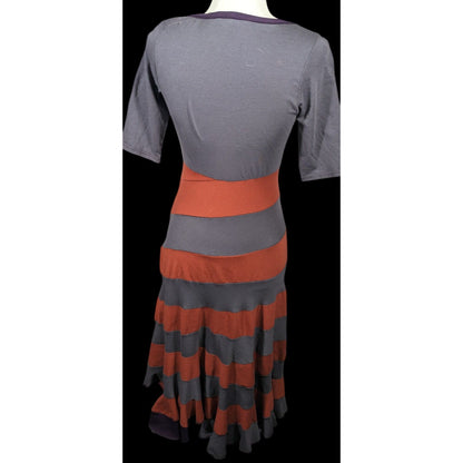 Aimee G Grub Asymmetrical Striped Midi Dress Size XS