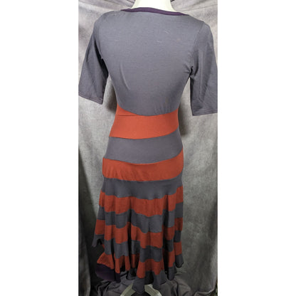 Aimee G Grub Asymmetrical Striped Midi Dress Size XS