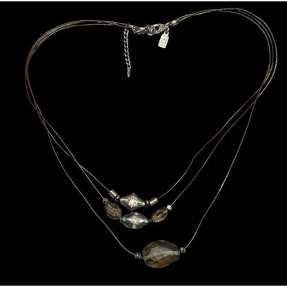 J.Jill Bohemian Hippie Glass And Metal Layered Pendant Necklace