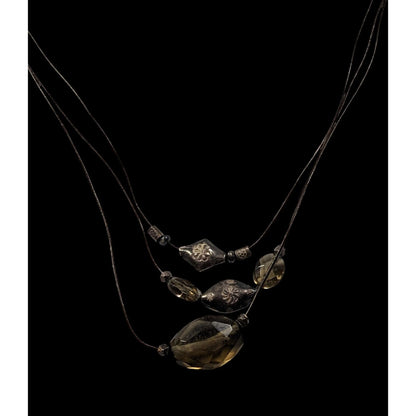 J.Jill Bohemian Hippie Glass And Metal Layered Pendant Necklace