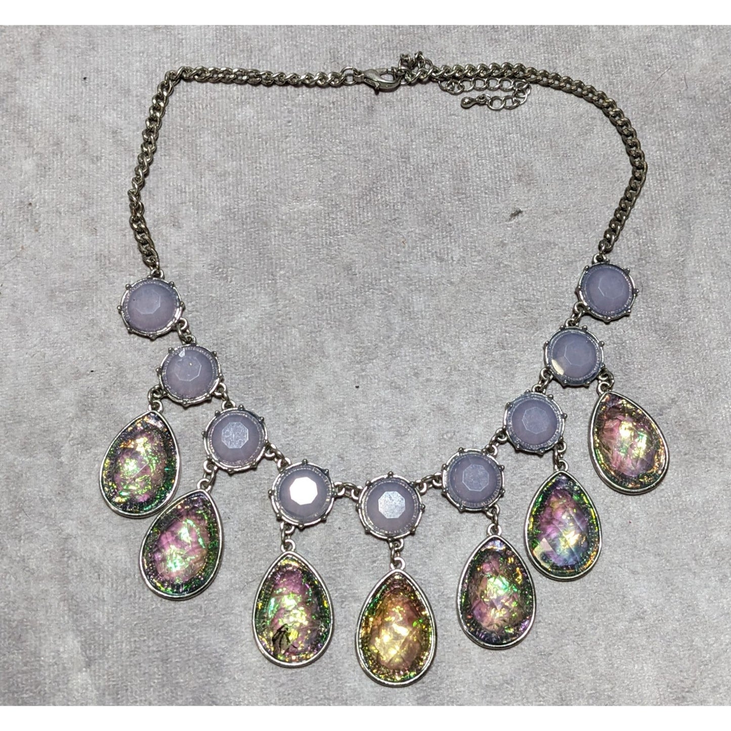 Whimsical Purple Faux Agate Necklace