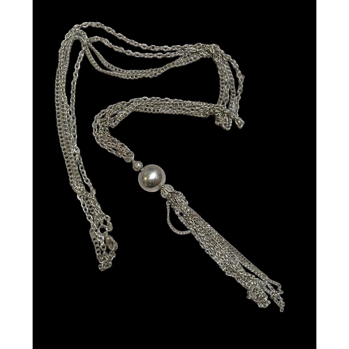 Silver Chain Tassel Necklace