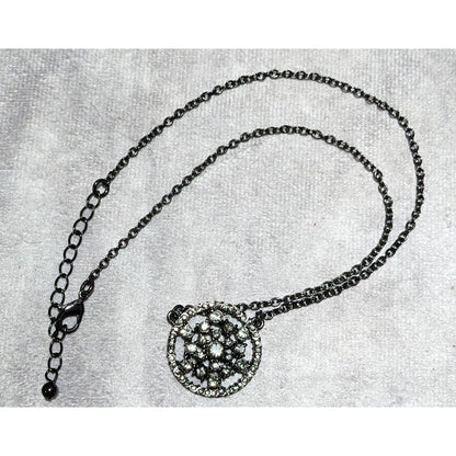 Gothic Rhinestone Snowflake Pendant Necklace