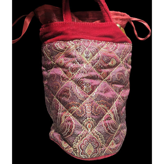 Red Paisley Bucket Bag