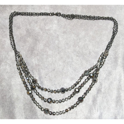 Glam Goth Multilayer Glass Beaded Necklace