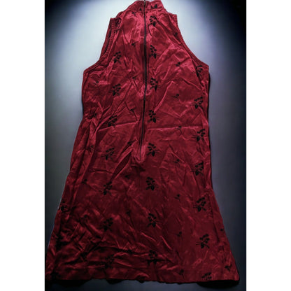 Possessed Vintage 90s Qipao Style Red Floral Dress