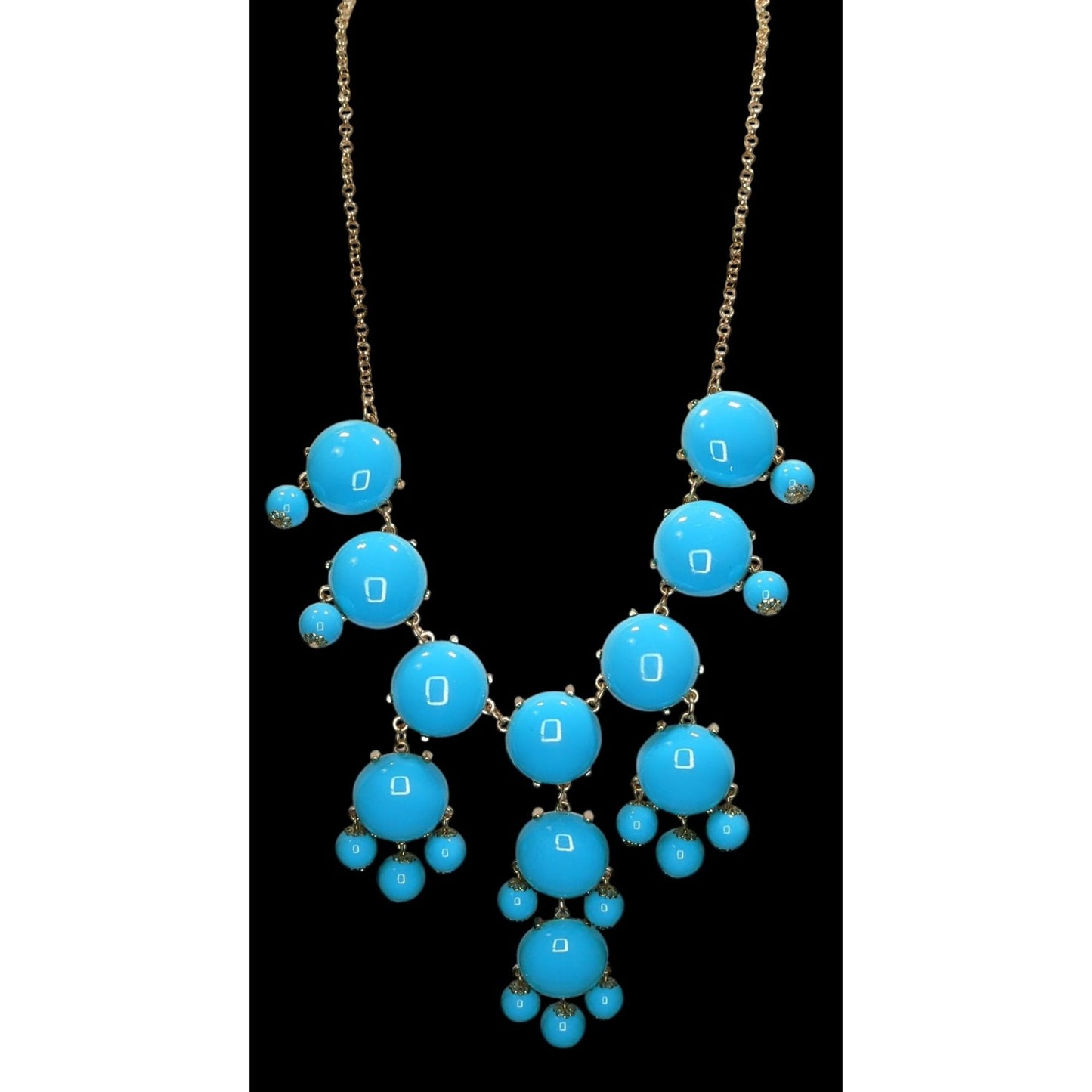 Y2K Bubble Statement Bib Necklace Blue Club Kid Jewelry