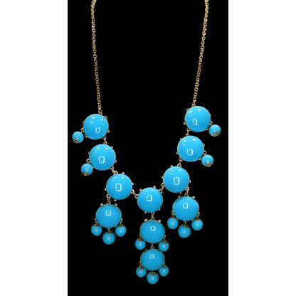 Y2K Bubble Statement Bib Necklace Blue Club Kid Jewelry